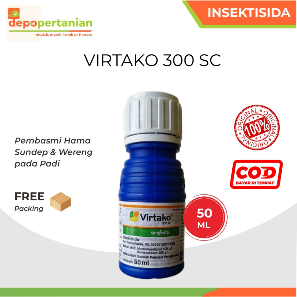 Depo Pertanian - Virtako 50ml Original Insektisida Sistemik Obat Pembasmi Hama Padi VIRTAKO 300 SC