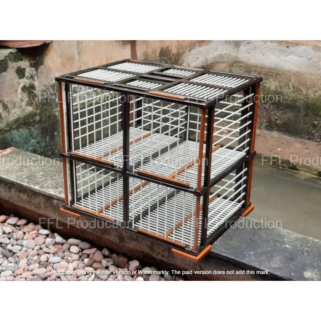 Kandang Dongdang 4 Pintu Kayu Ulin