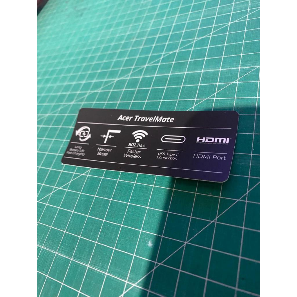 Stiker Spesifikasi laptop Acer TravelMate