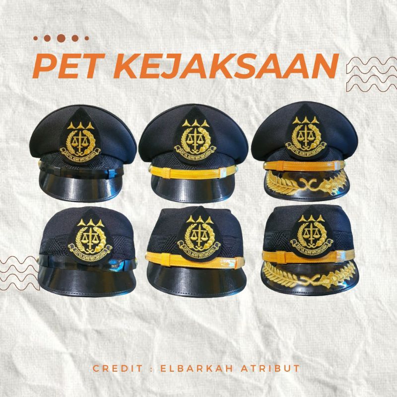 Topi Pet Pdu Kejaksaan RI Cewe & Cowo Golongan 2A-2D, 3A-3C, 3D-4B Ukuran 54,55,56,57,58,59,60