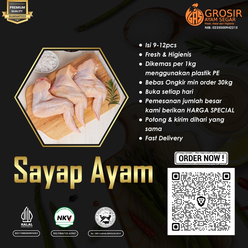 

Sayap Ayam Utuh Segar 1Kg