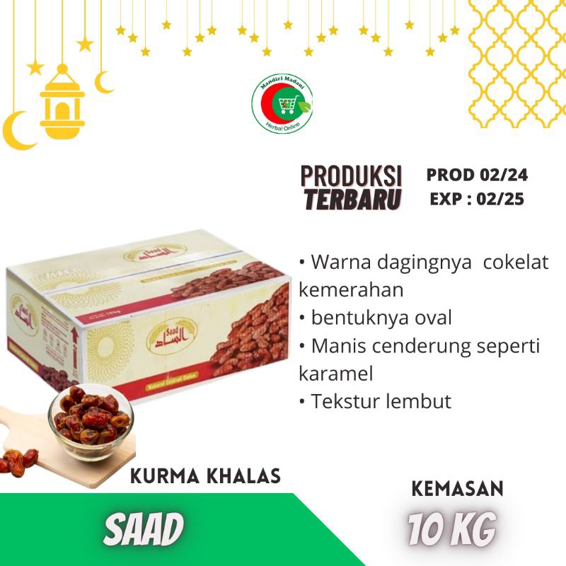 

Kurma Khalas Sa'ad Dates I Empuk Manis Daging Tebal