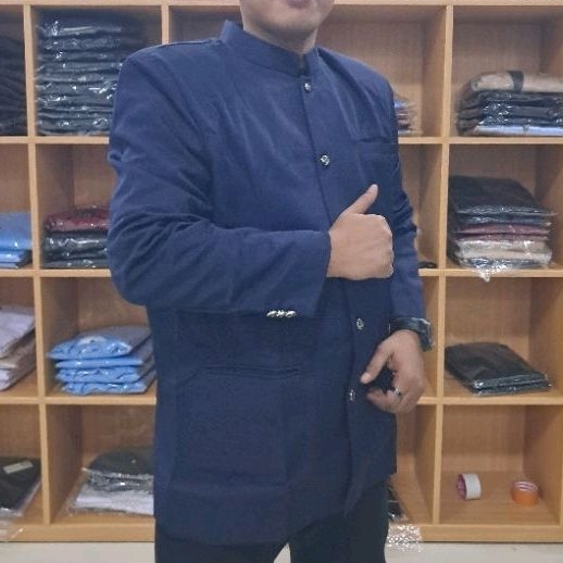 Jas Koko Jasko Mandarin Biru Gelap / Dongker Original