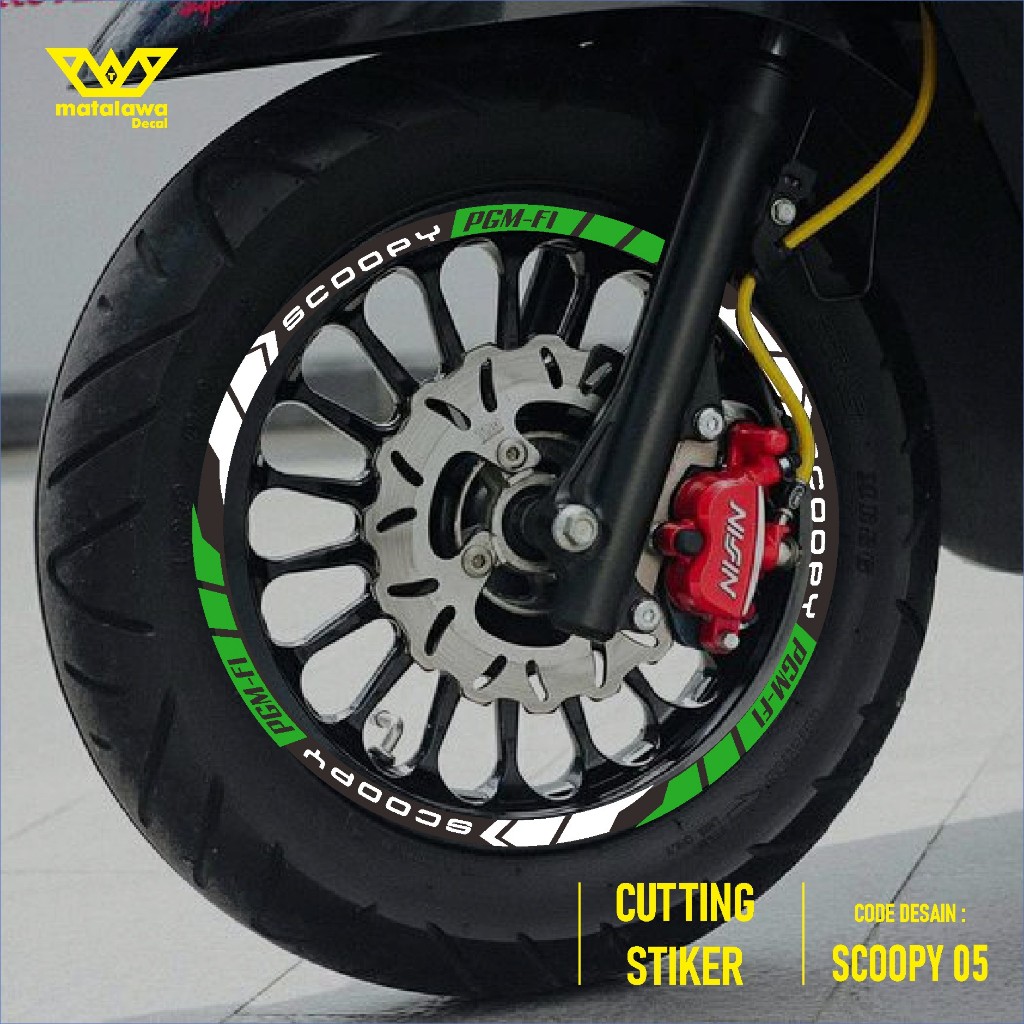 Stiker Cutting Velg Motor Scoopy R12 2020 2021 2022 2023 Nyala sticker variasi ban kode 05