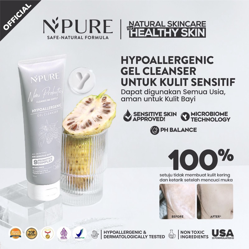 NPURE FACE WASH NONI PROBIOTICS face wash npure noni facewash npure face wash sabun cuci muka npure 
