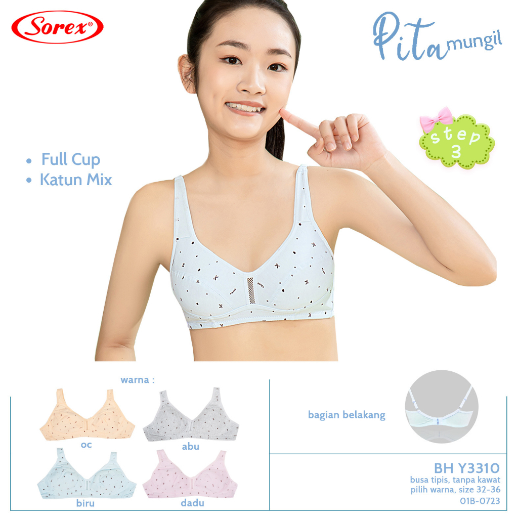Bra Anak Remaja Sorex Y 3310 | Sorex Young BH Remaja Y3310 Bahan Katun | BH Anak SD SMP
