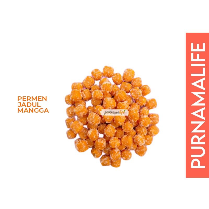 

Permen organik rasa mangga 100gr isi kurang lebih 60 biji/permen gula by PURNAMALIFE