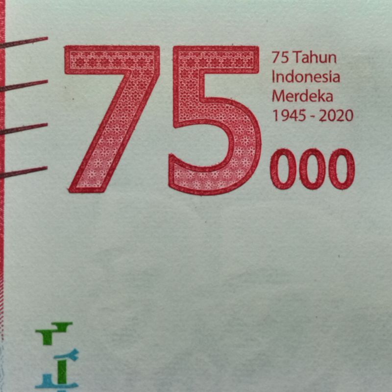 Uang peringatan kemerdekaan 75000 rupiah