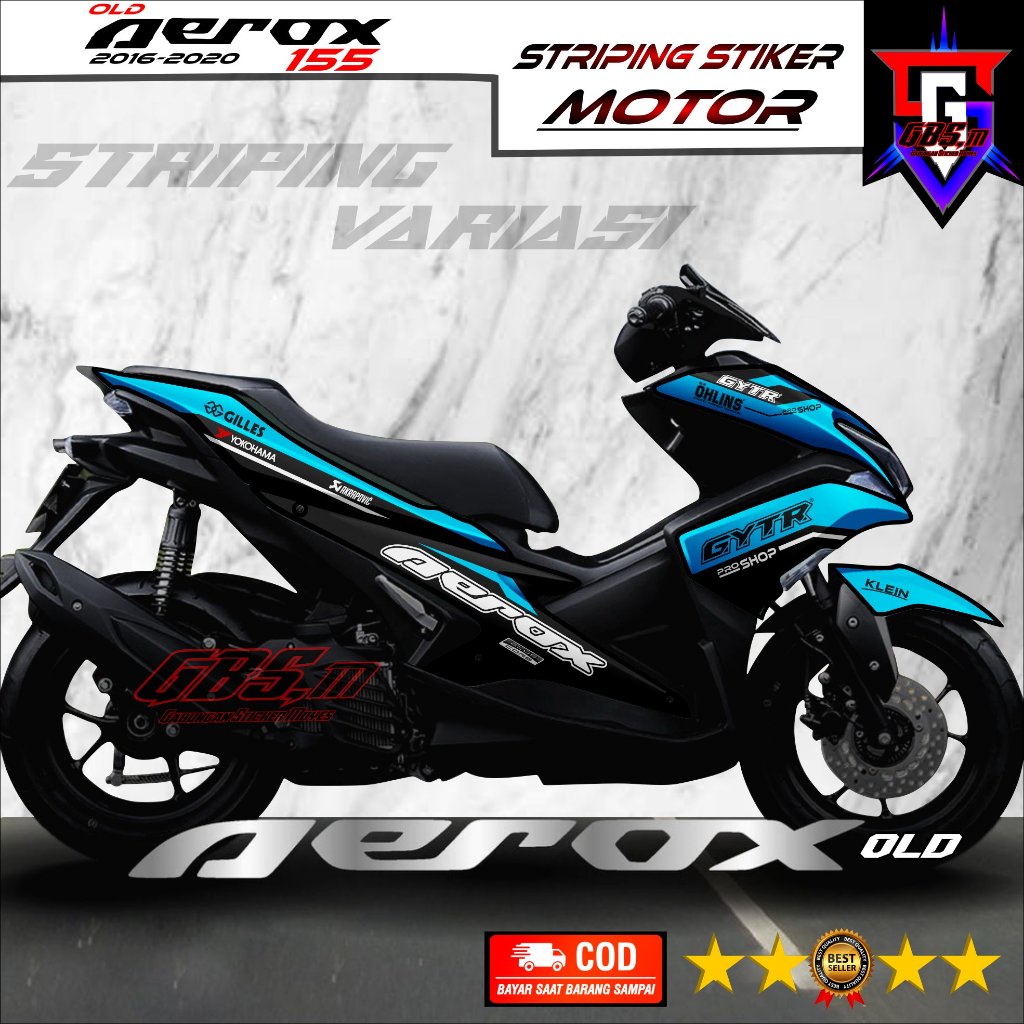 Stiker Motor Aerox 155 Old Striping Yamaha Aerox 155 Old 2016 2017 2018 2019 Striping Variasi Racing