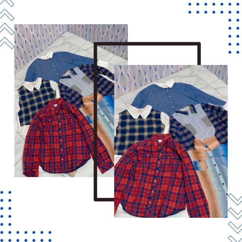 atasan wanita pl kemeja polos dan motif