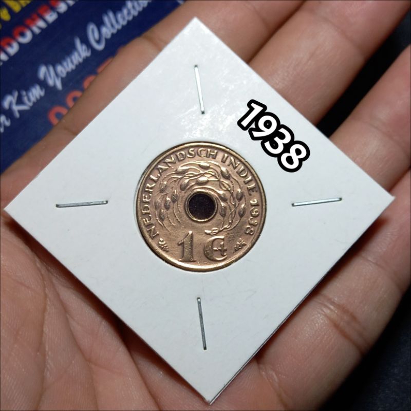 Koleksi Koin 1 Cent Nederlandsch Indie Tahun 1938 (top detail bagus)