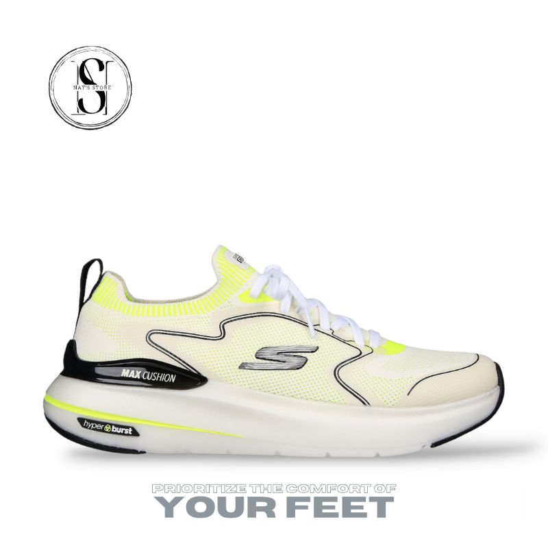 Sepatu Olahraga Pria "Skechers Max Cushioning Hyper Burst" White
