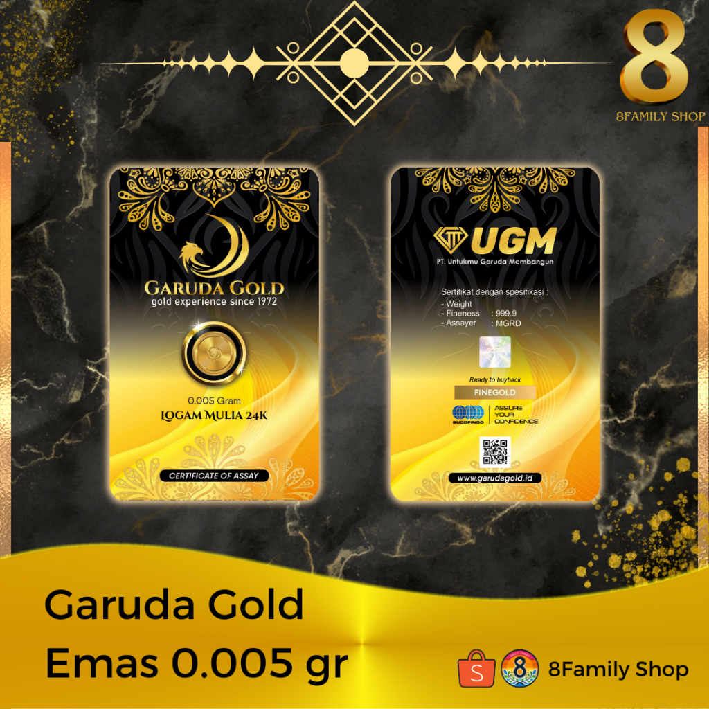 Logam Mulia Emas 24 Karat 0.005 gram GARUDA GOLD