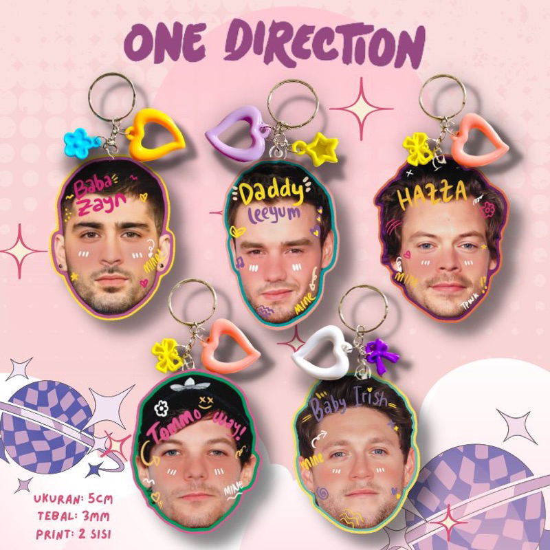 One Direction Keychain Acrylic V2