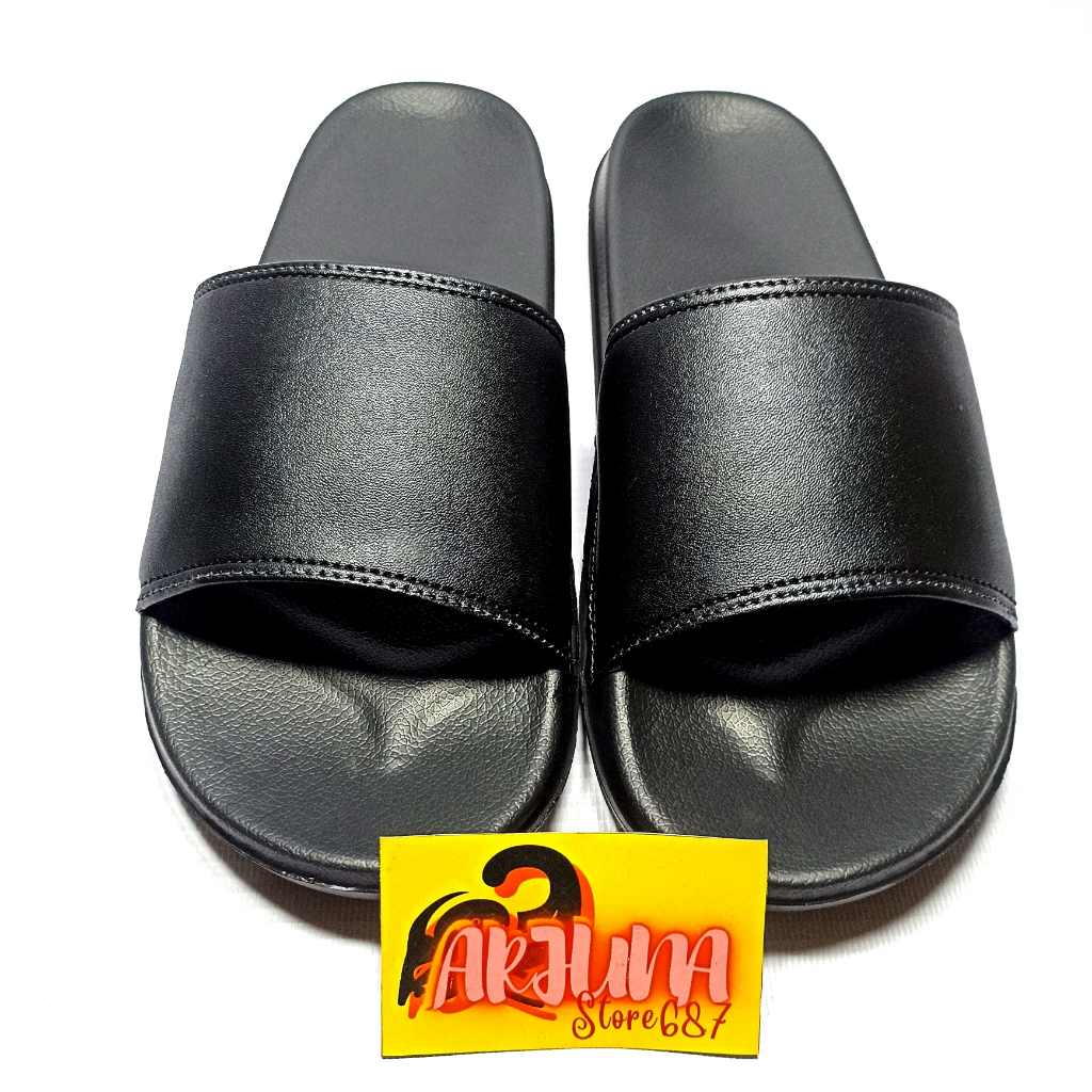 ARJUNA 687 - Sandal Selop Pria Wanita Hitam Polos