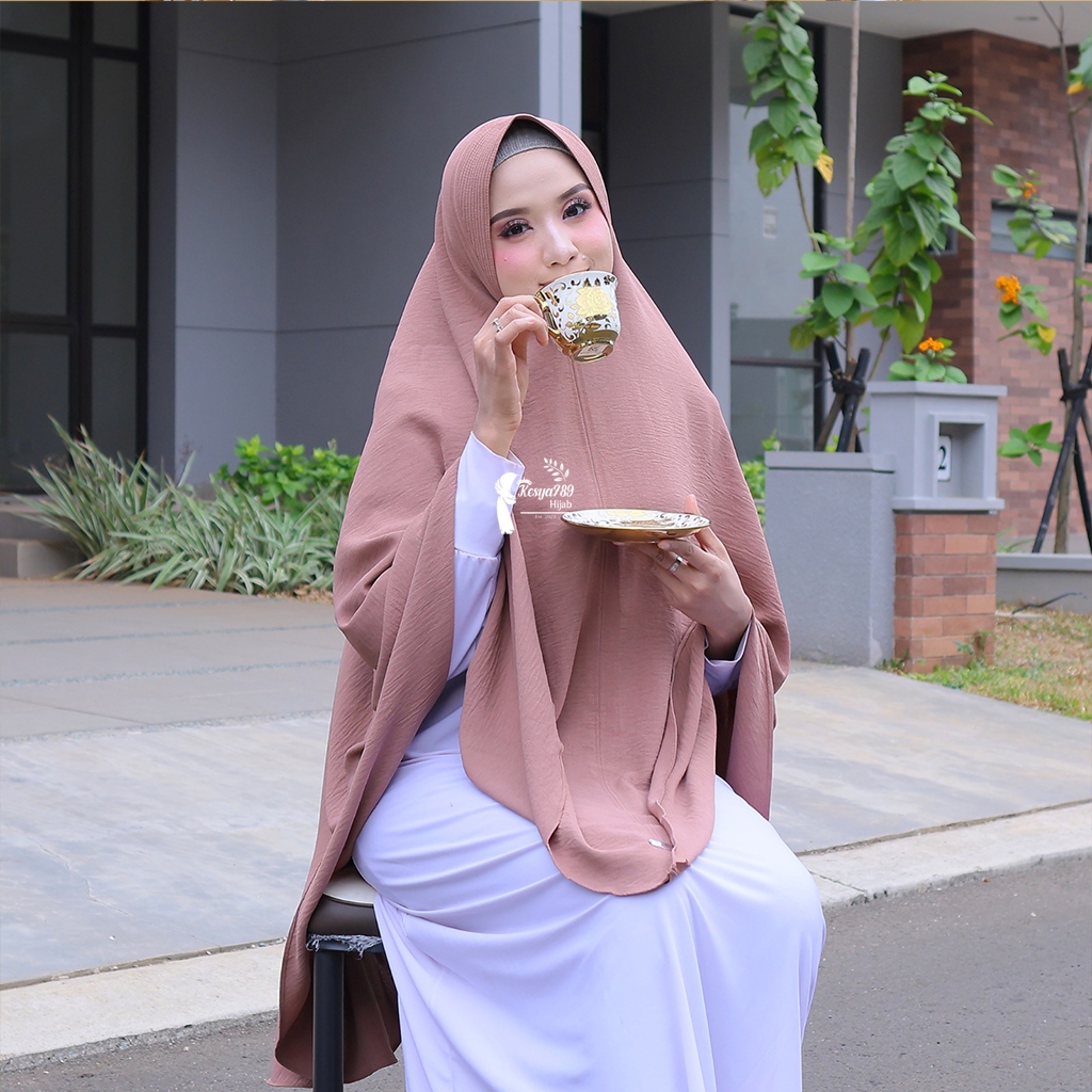 Hijab khimar Airflow Premium jumbo Size XXL Ped Non Tali