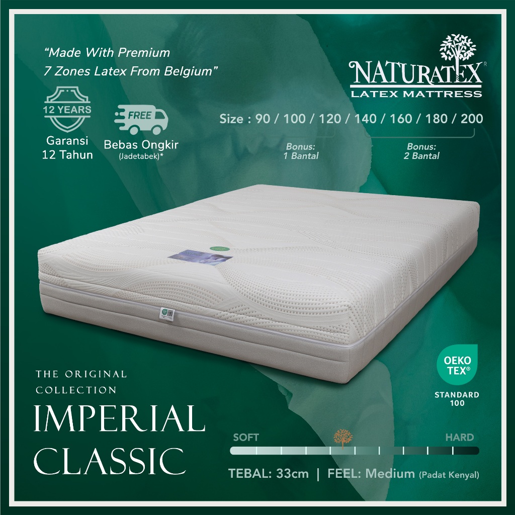 Kasur Latex Naturatex Imperial Classic Tebal 33cm - Medium