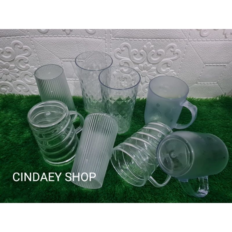 GELAS PLASTIK CRYSTAL EASTHETIC GELAS POLIN GELAS DIAMOND CRYSTAL SALUR CRYSTAL ULIR CRYSTAL CORONA 