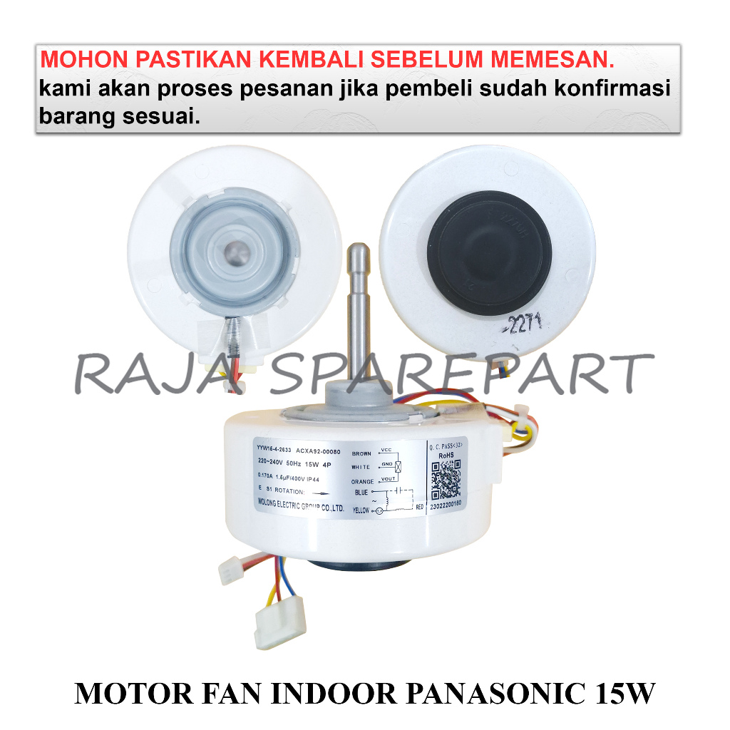 MFIK615 FAN MOTOR INDOOR/DINAMO KIPAS INDOOR AC/MOTOR FAN INDOOR PANASONIC 15W