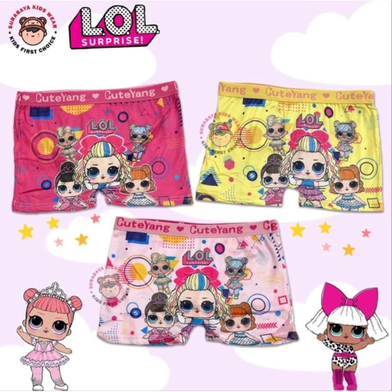 1/2 Lusin CD boxer anak cewek LOL 6pcs
