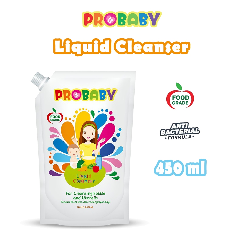 Probaby Liquid Cleanser 450ml Pembersih Botol Susu Bayi Sabun Cuci Perlengkapan Bayi