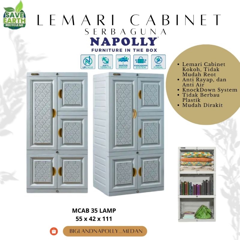 Lemari Cabinet / Lemari Pakaian / Lemari Serbaguna Plastik Napolly