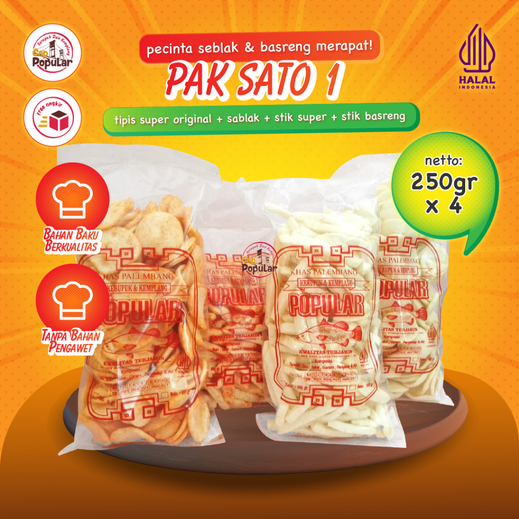 

Pak Sato 1 Paket Makanan Cemilan Tipis Super Original Seblak Stik Super Dan Basreng Snack Pedas Kekinian Terlaris By Novithanthan
