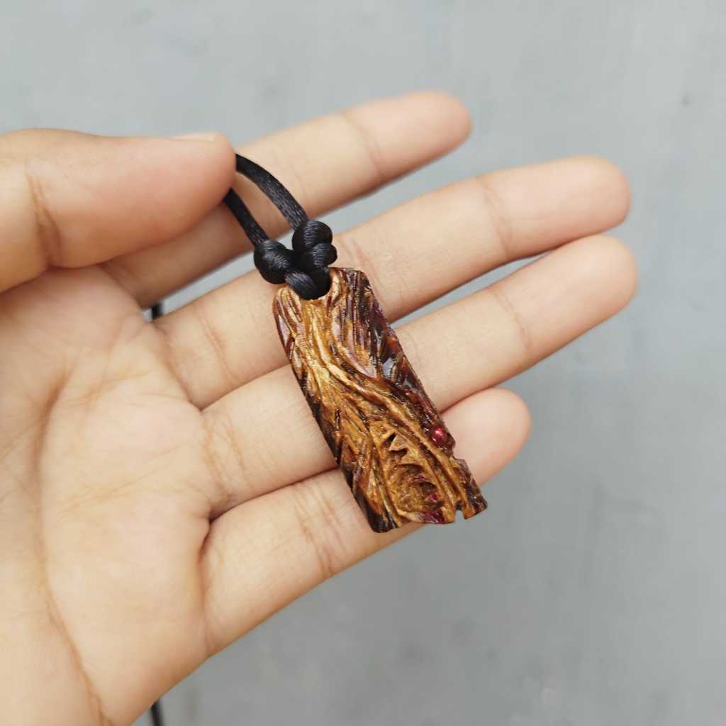 Kalung Akar Bahar Merah Ukir Naga
