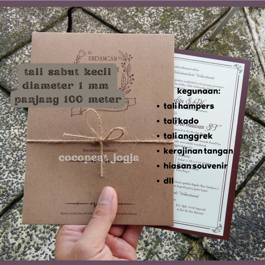 

Tali Hampers - Tali 1 mm 100meter - Tali Sabut Kelapa - Tali Bingkisan