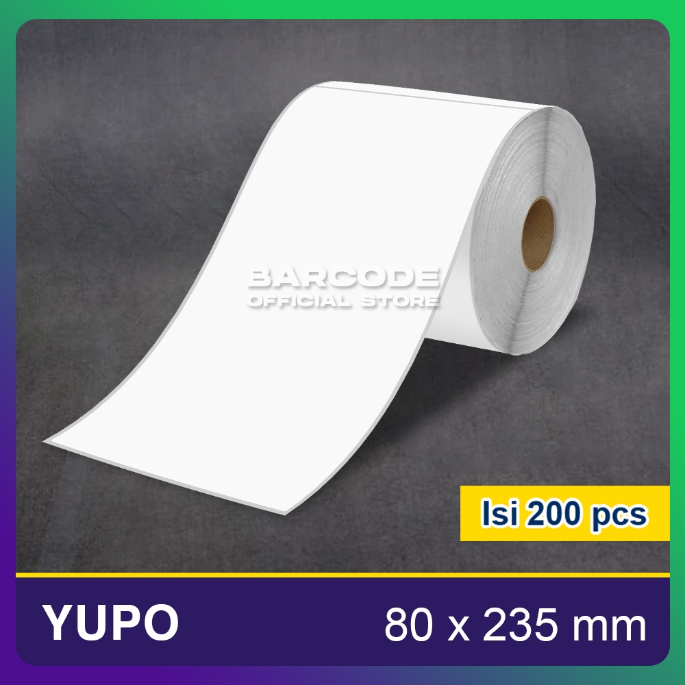 

Custom Label Barcode Putih Bahan Semicoated Thermal Yupo Silvermate