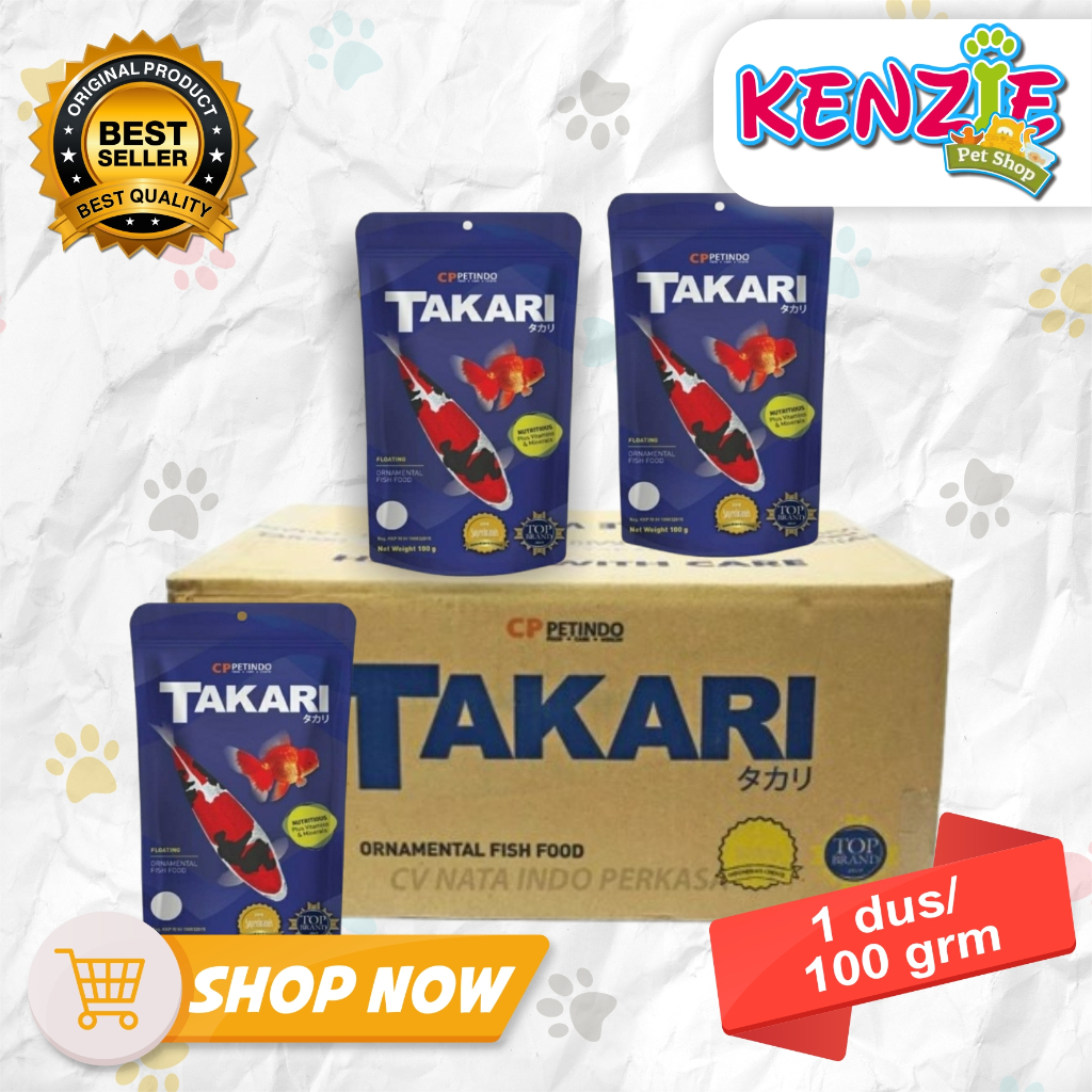 TAKARI 100 GRAM 1MM 1 DUS 60 pcs makanan ikan