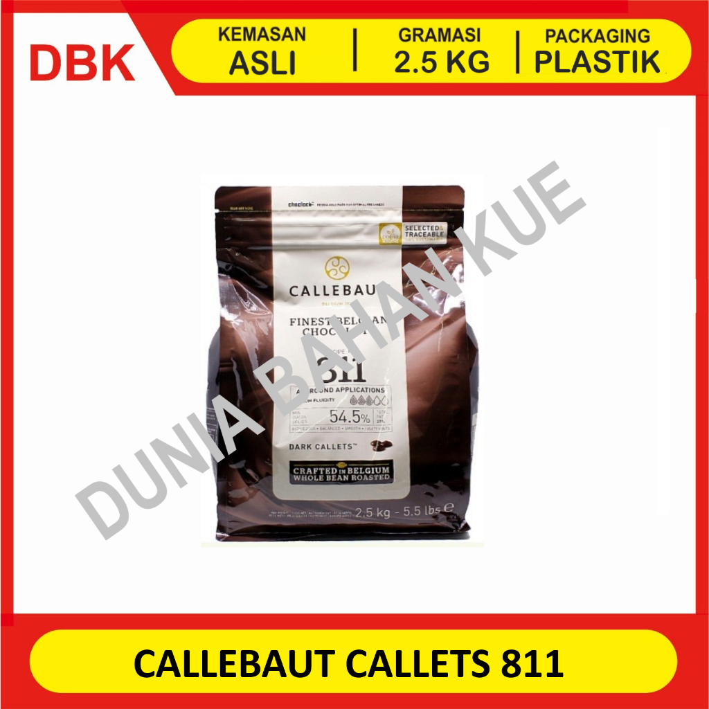 

2.5 KG CALLEBAUT DARK CHOCOLATE 811 COUVERTURE 54,5% / COKLAT COKELAT