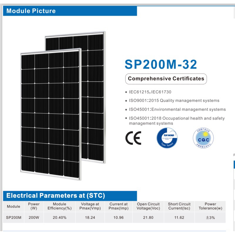 PROMO solar panel tenaga surya cell ST Solar 12v 12 v 200wp 200 wp MONO