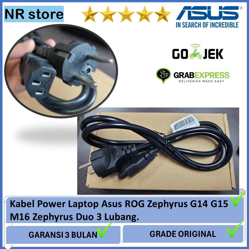 Kabel Power Laptop Asus ROG Zephyrus G14 G15 M16 Zephyrus Duo 3 Lubang - kotak