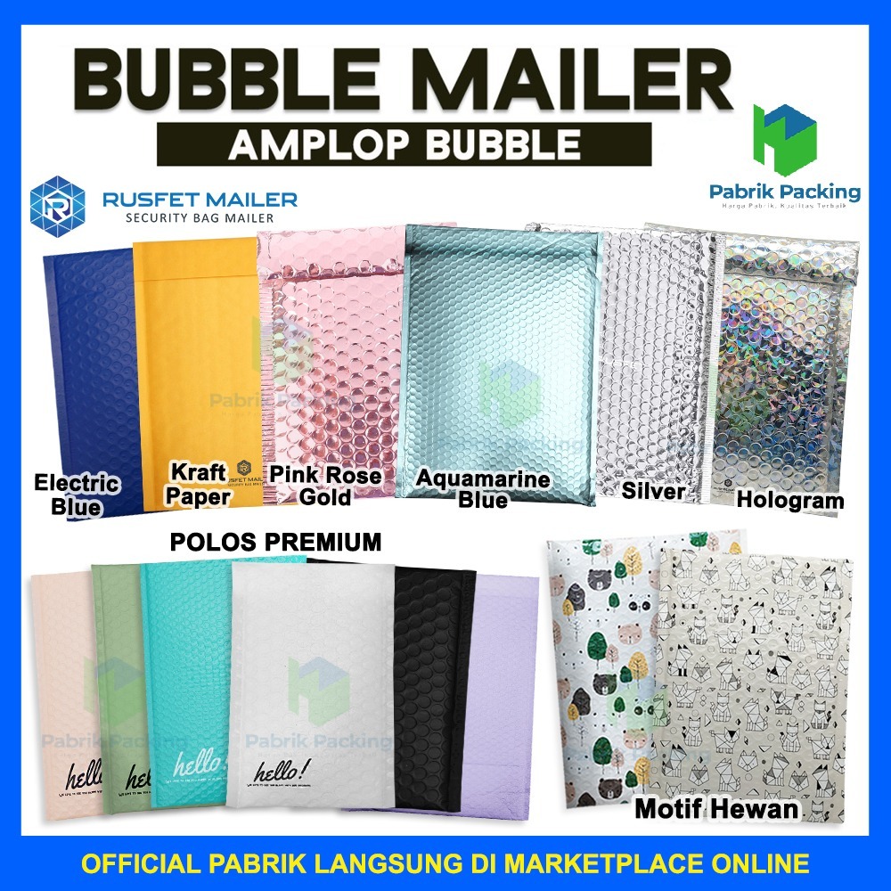

Amplop Bubble Mailer Plain Colour Bubble Mailer Safety Packing Online Bag Rusfet Termurah