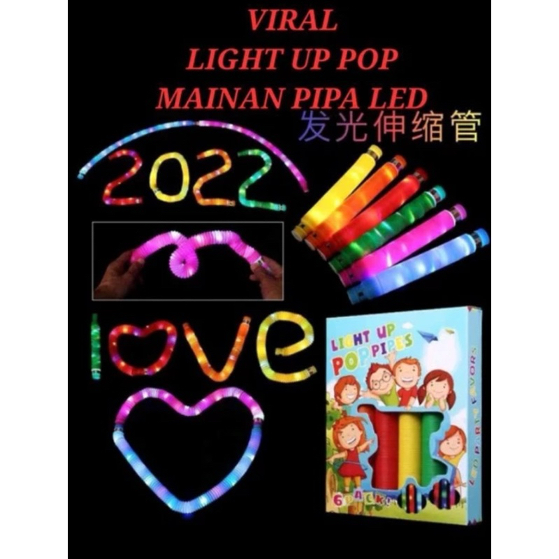 Light up pop pipet// mainan pop led