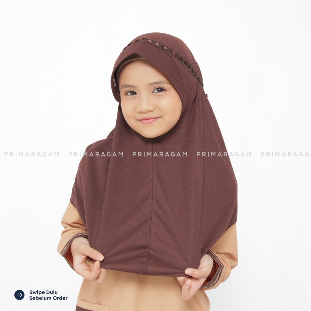 Primaragam Kerudung Sekolah Pramuka Sd Coklat Cokelat Pita Serut