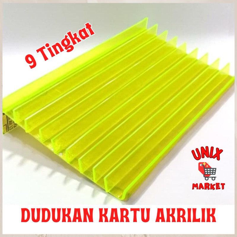 DUDUKAN KARTU PERDANA ACRYLIC / TEMPAT KARTU AKRILIK MIRING 9 TINGKAT / TEMPAT JUAL SIMCARD RAK KIOS