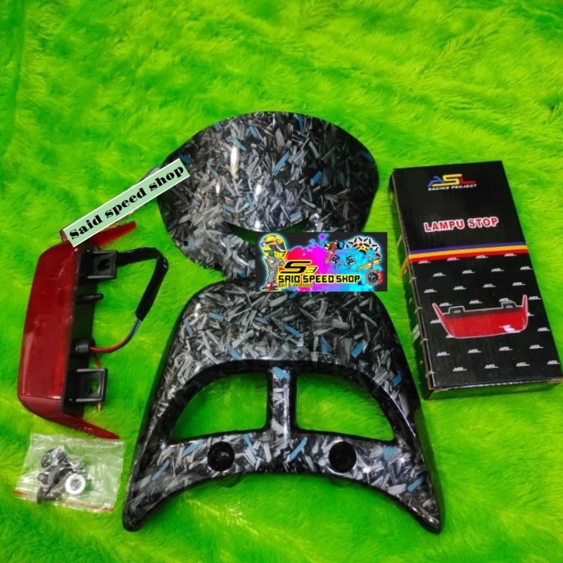 (FIZ R SET) BEGEL FIZ R VISOR FIZ R SET LAMPU FIZ R CARBON WTP CARBON FORGED