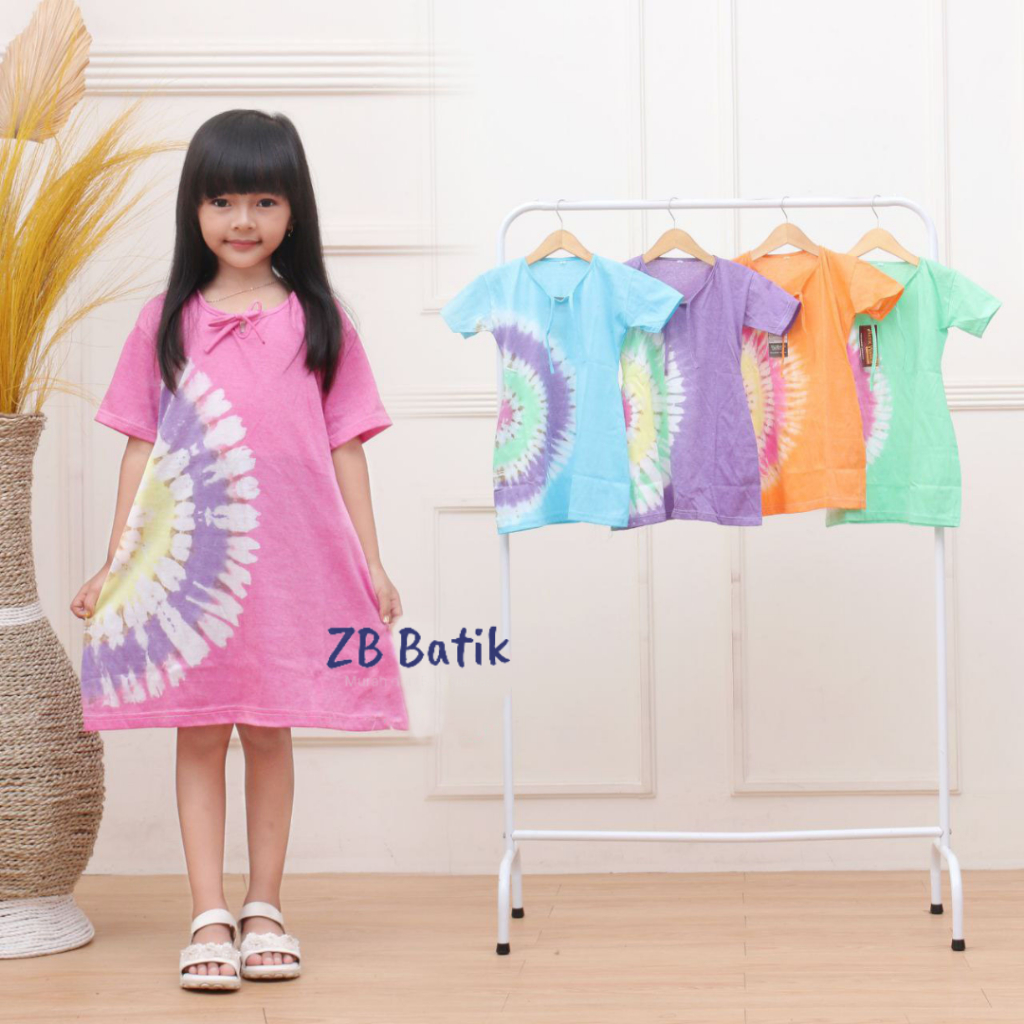 Daster Kaos Pelangi Anak Perempuan Usia 1-10 Tahun Dress Anak Anak