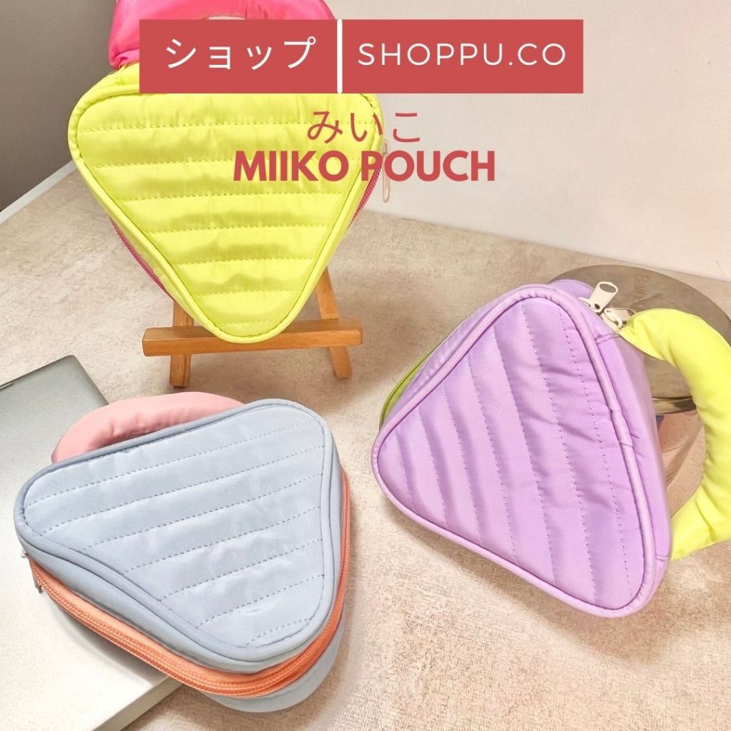 MIIKO Pouch / Travelling Pouch / Pouch Make Up / Tas Kosmetik / Kotak Pensil Estetik - Shoppu