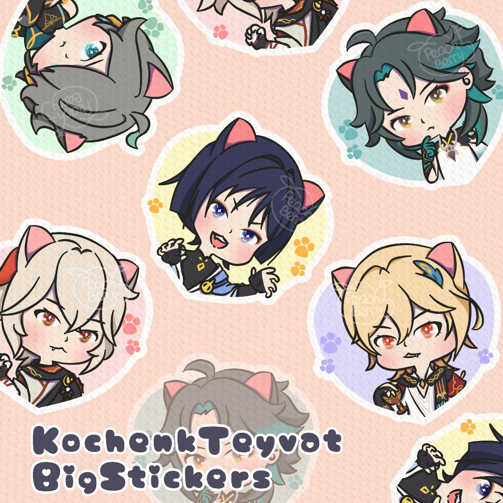 [Peachberry] Kochenk Teyvat Big Sticker Vynil Waterproof Xiao Kabeh Kazuha alhaitam Scara Genshin Im