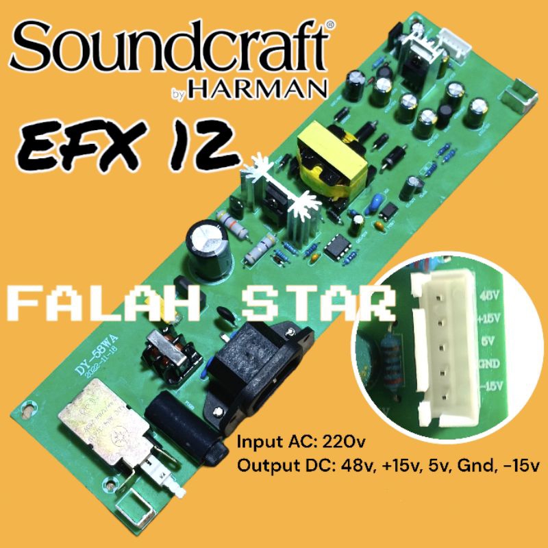 modul psu mixer soundcraft efx12 original