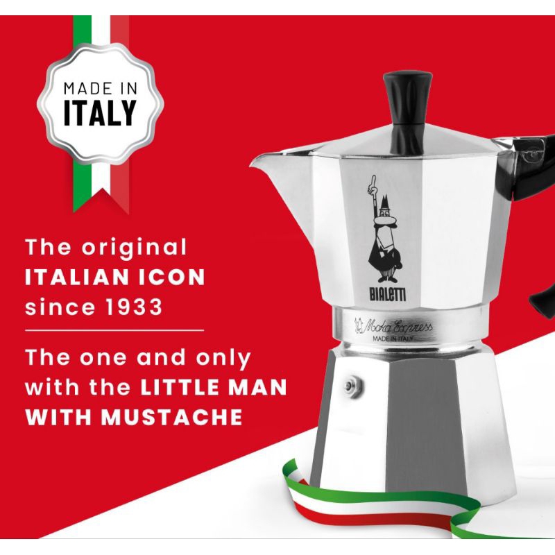 Moka Pot Bialetti 4 Cup Espresso Maker Mokapot Alumunium ORI Italy