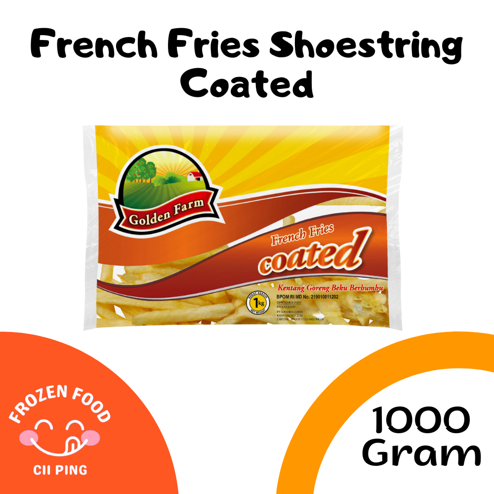 

Golden Farm Shoestring Coated 1 Kg / Kentang Beku / Frozen Food
