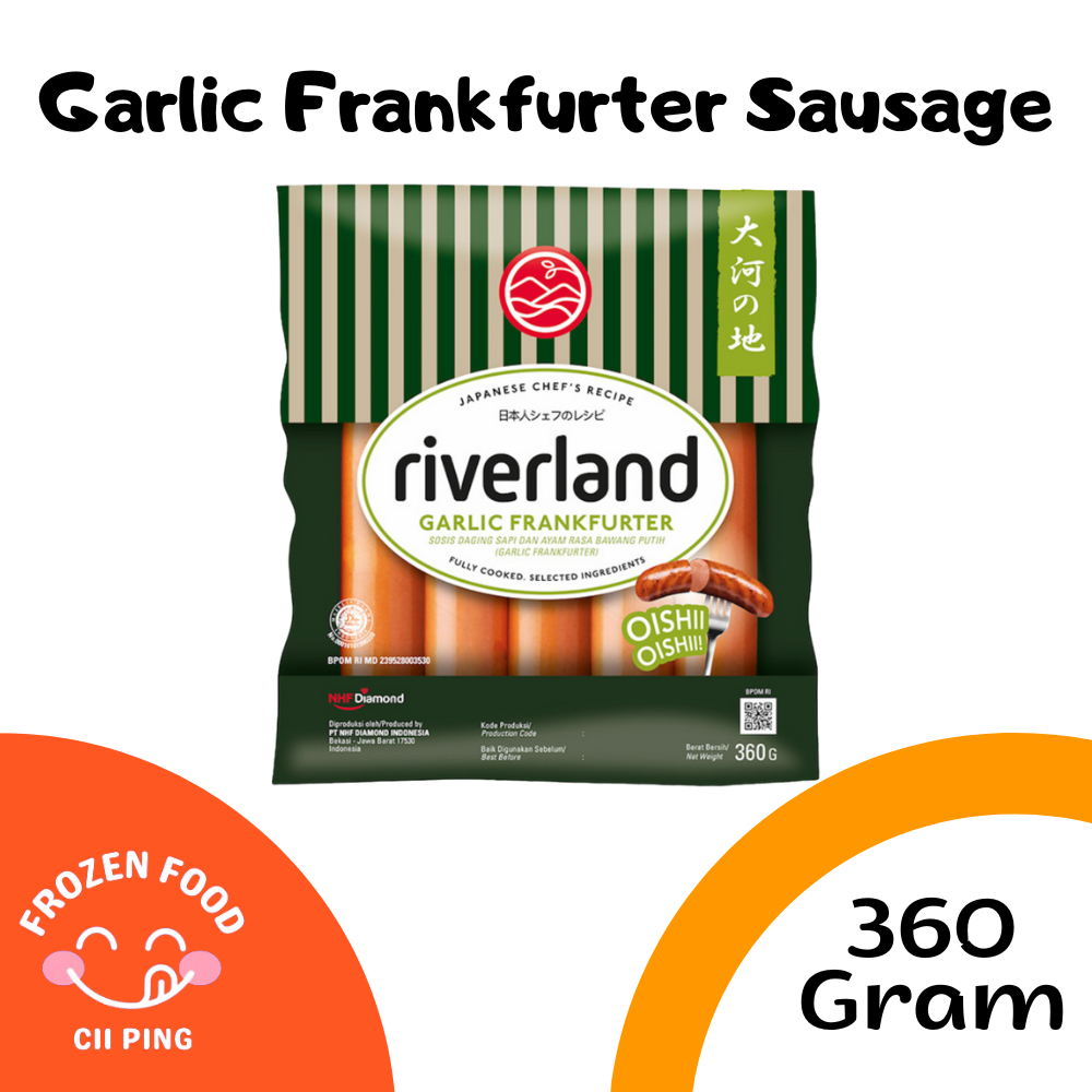 

Riverland Garlic Frankfurter Sausage / Sosis Ala Jepang 360 gr / Frozen Food