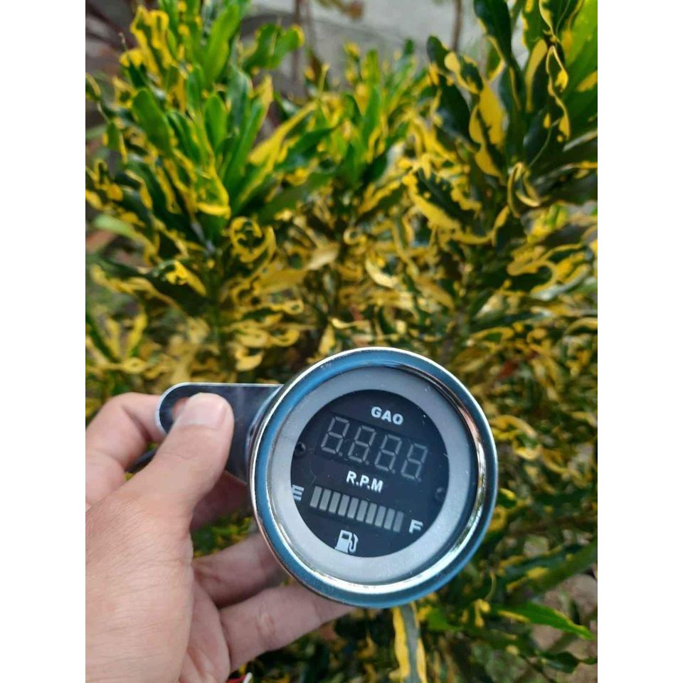 RPM+AMPER BENSIN DIGITAL SPEEDOMETER BULAT CHROM KOMBINASI universal.