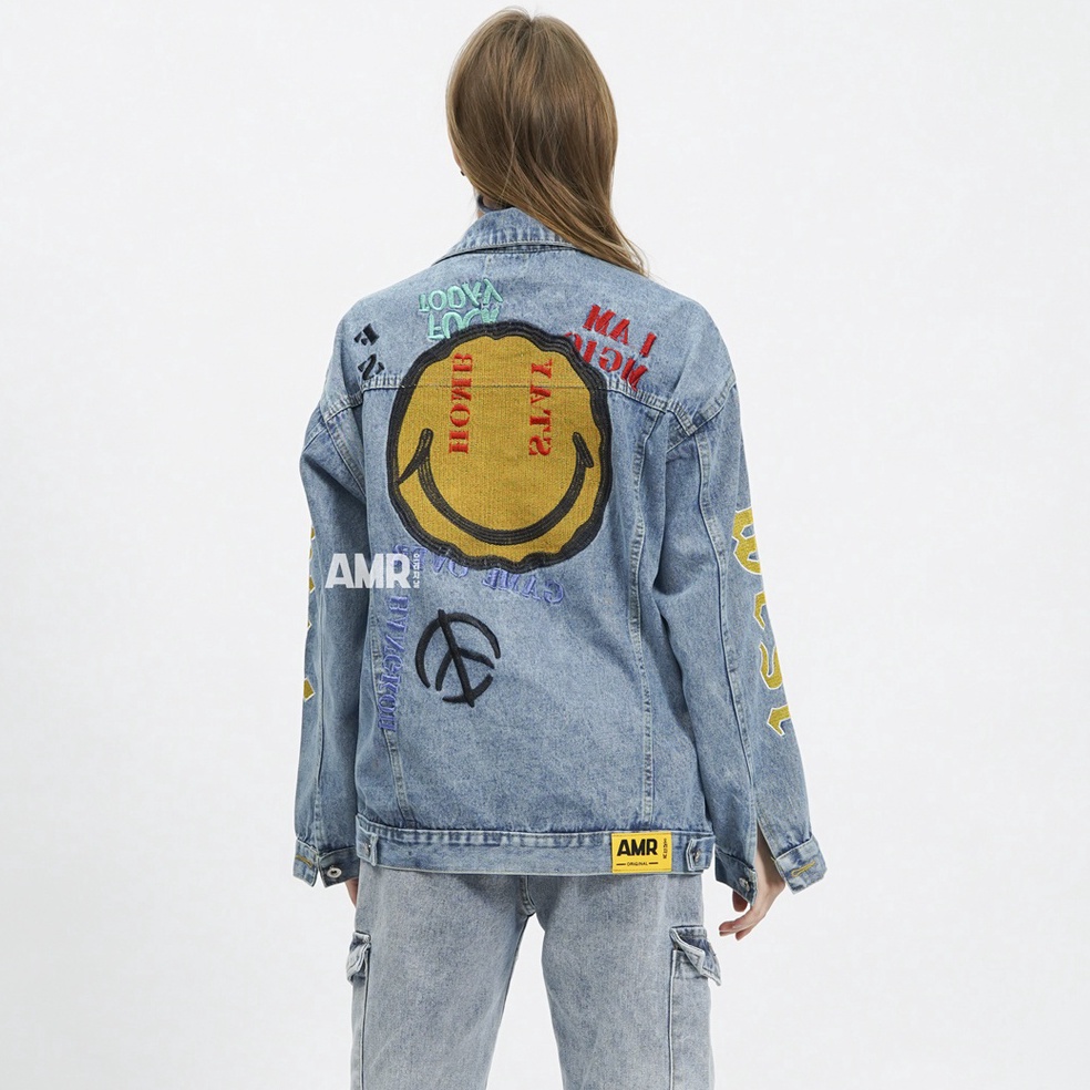 XPRESS AMR ORIGINAL  PEACE SMILE OVISA 1336  JACKET JEANS OVERSIZE DREAM