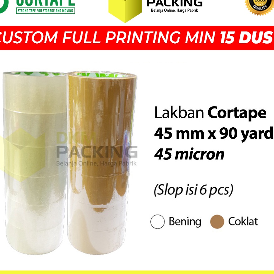 

ORIGINAL Lakban 45mm x 9yard CORTAPE Plakban Isolasi PREMIUM TERMURAH SELOP