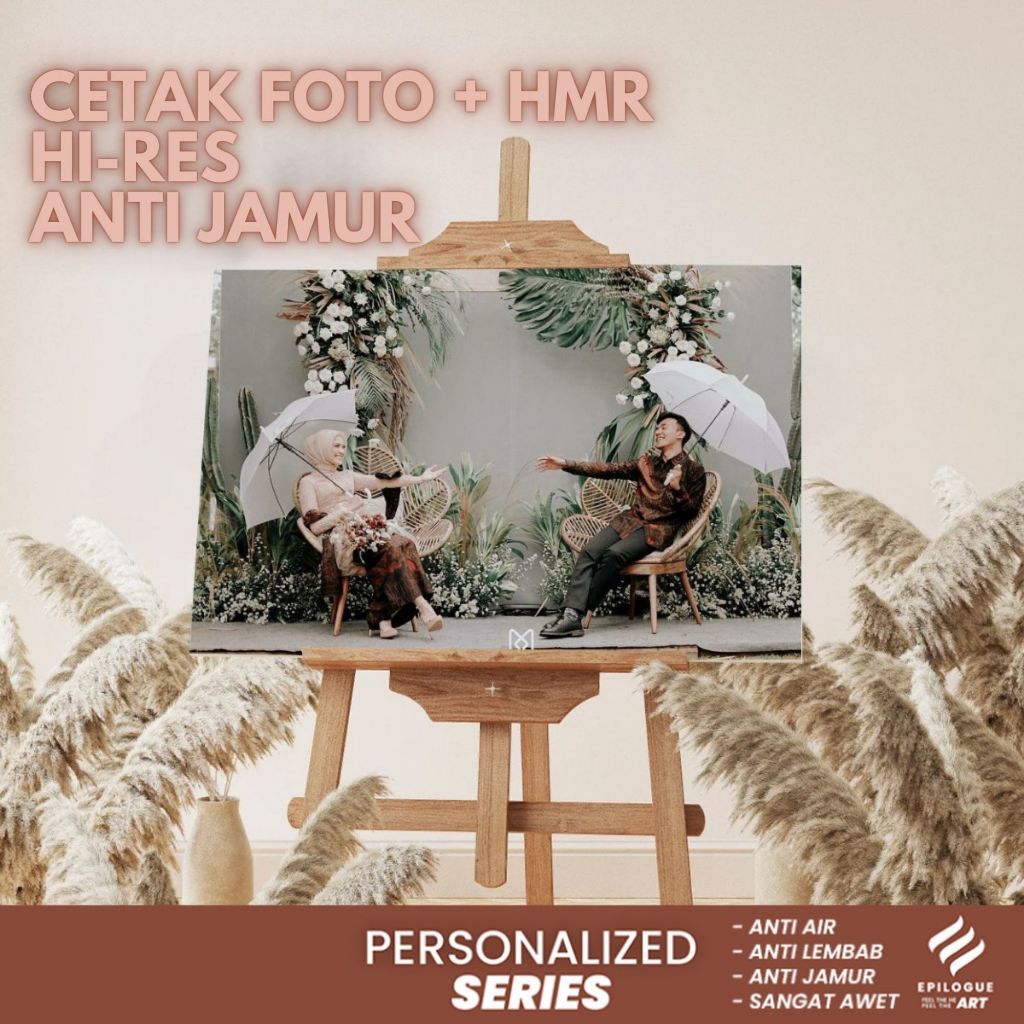 (40x60) Cetak Foto + Kayu Hiasan Dinding Pernikahan / Gift / Cuci Foto Ukuran Besar Dekorasi Dinding